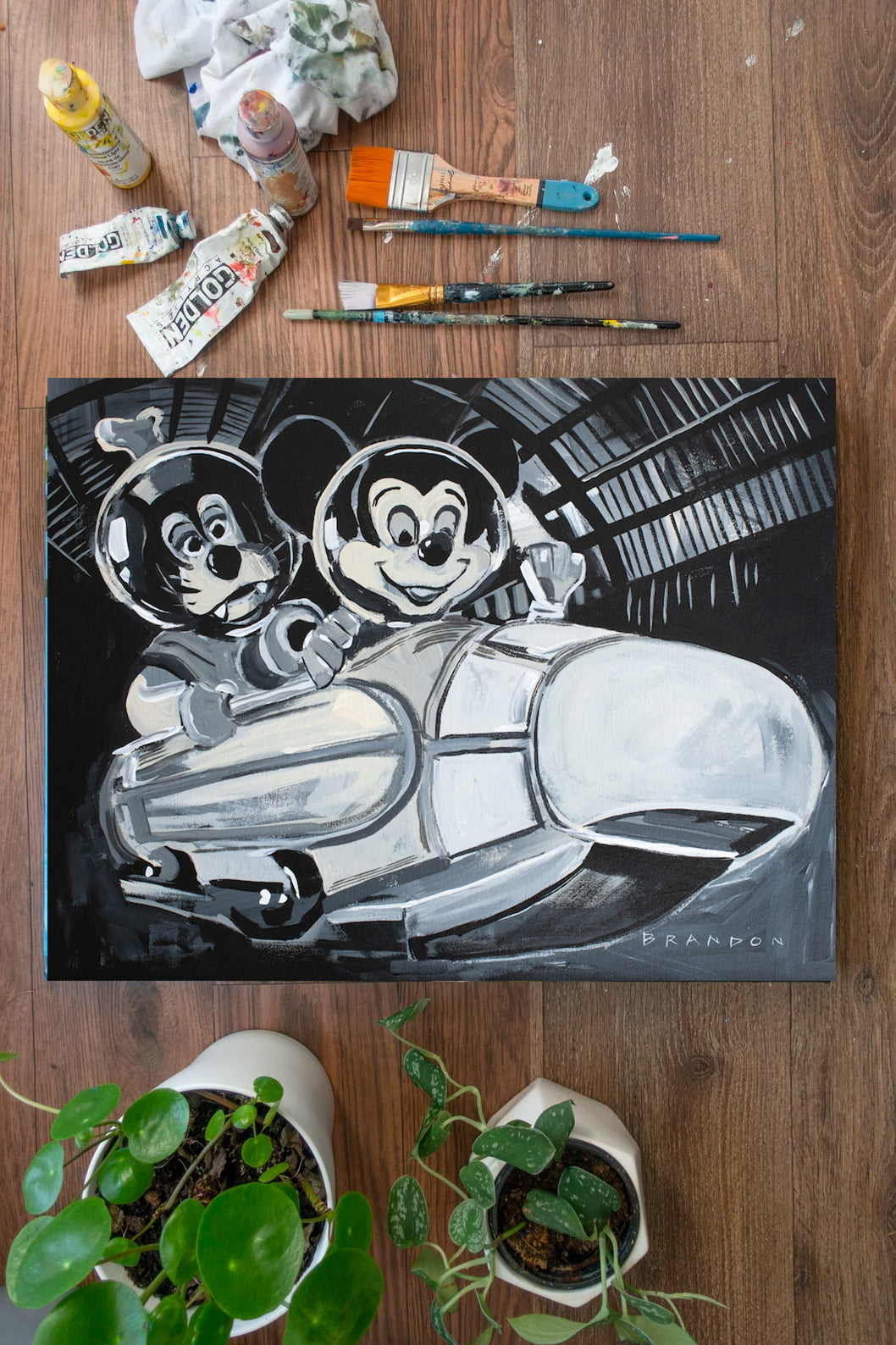 Disney's Vintage Space Mountain Mickey Mouse Painting