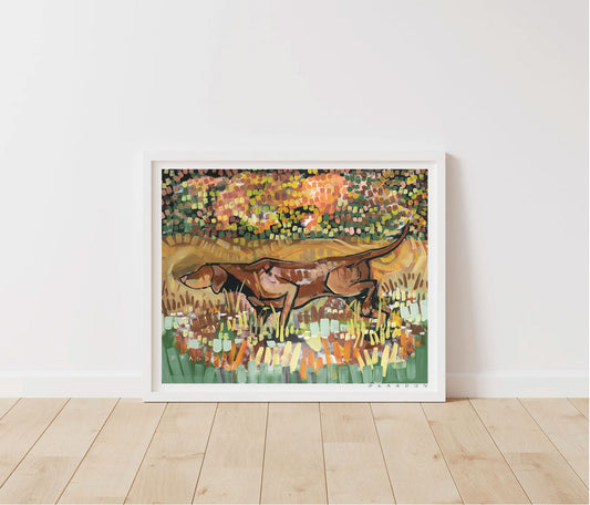 Vizsla Autumn Hunt by Brandon Thomas | Archival-Quality Art Print