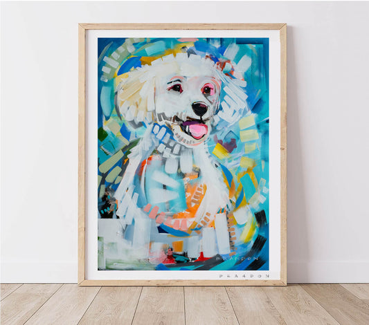 Bichon Frise OR Poodle Mix D242 | Archival Quality Art Print