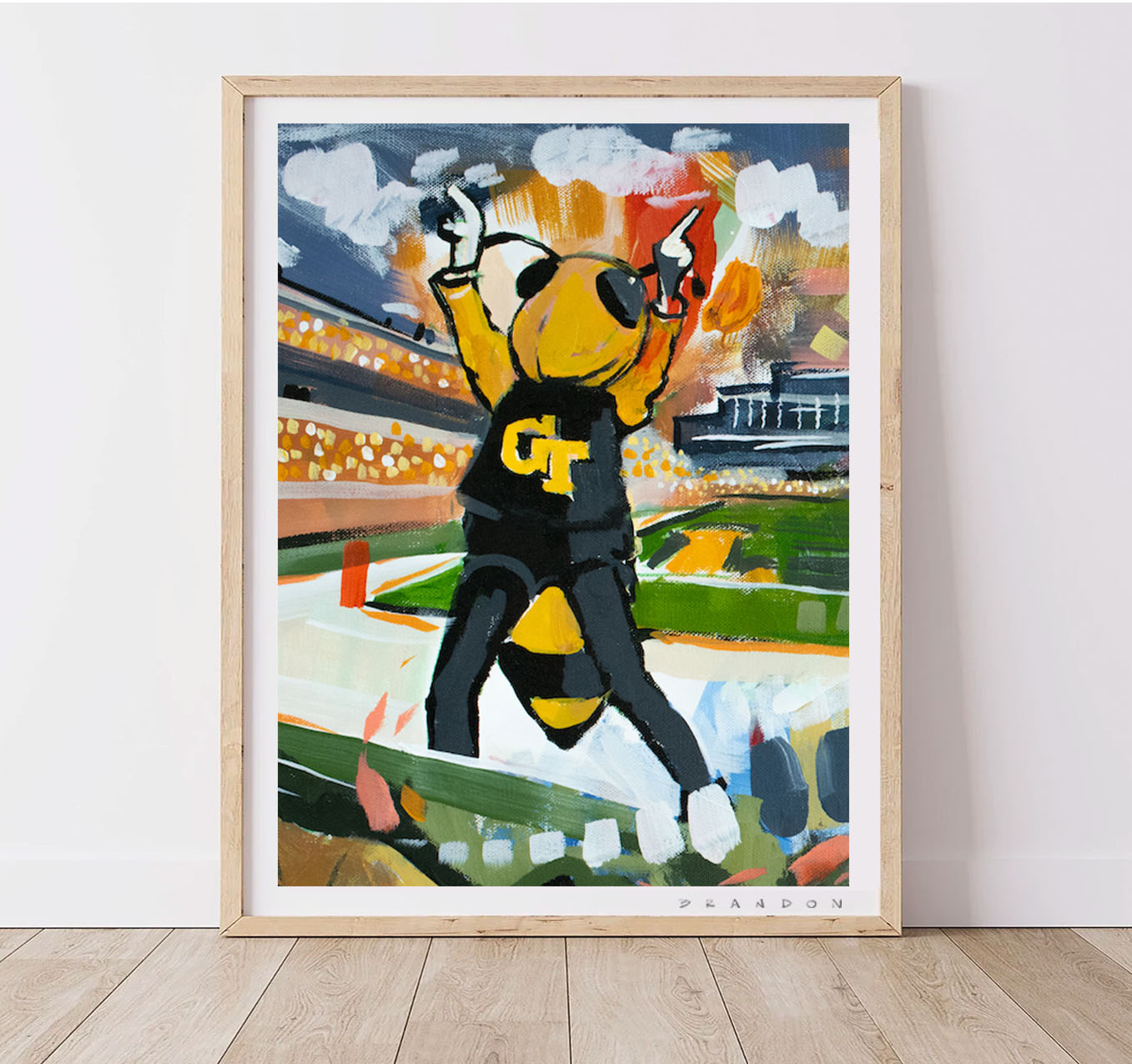 Georgia Tech Yellow Jackets "Buzz in the Endzone" | Archival-Quality Art Print