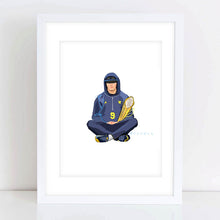 Load image into Gallery viewer, michigan wolverines national championship jj mccarthy hail to the victors wall art print
