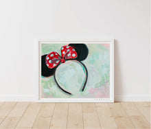 Load image into Gallery viewer, Minnie Mouse Ears | Archival-Grade Art Print mickey mouse ears walt disney world disneyland
