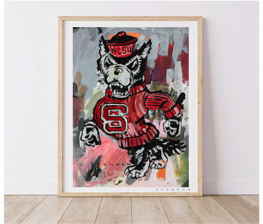 North Carolina State Wolf Pack "Vintage Marching Tuffy" | Archival-Quality NC State Wall Art Print