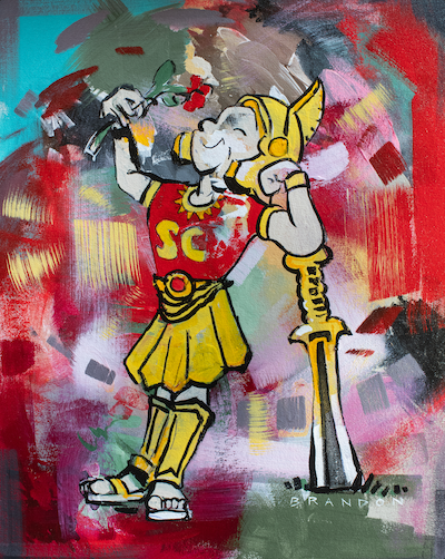 USC Trojans "Smell the Roses" by Brandon Thomas | Original Painting on 16x20 Fredrix Canvas Panel
