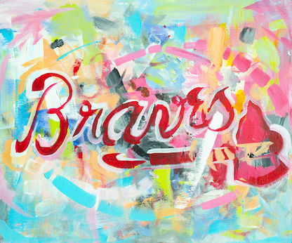 Atlanta Braves "Classic Tomahawk" by Brandon Thomas | 20x24 Original Painting on Canvas Panel