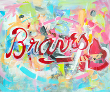 Load image into Gallery viewer, Atlanta Braves &quot;Classic Tomahawk&quot; by Brandon Thomas | 20x24 Original Painting on Canvas Panel
