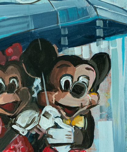 Mickey & Minnie "Rainy Day in the Park" | Archival-Quality Disney Print by Brandon Thomas