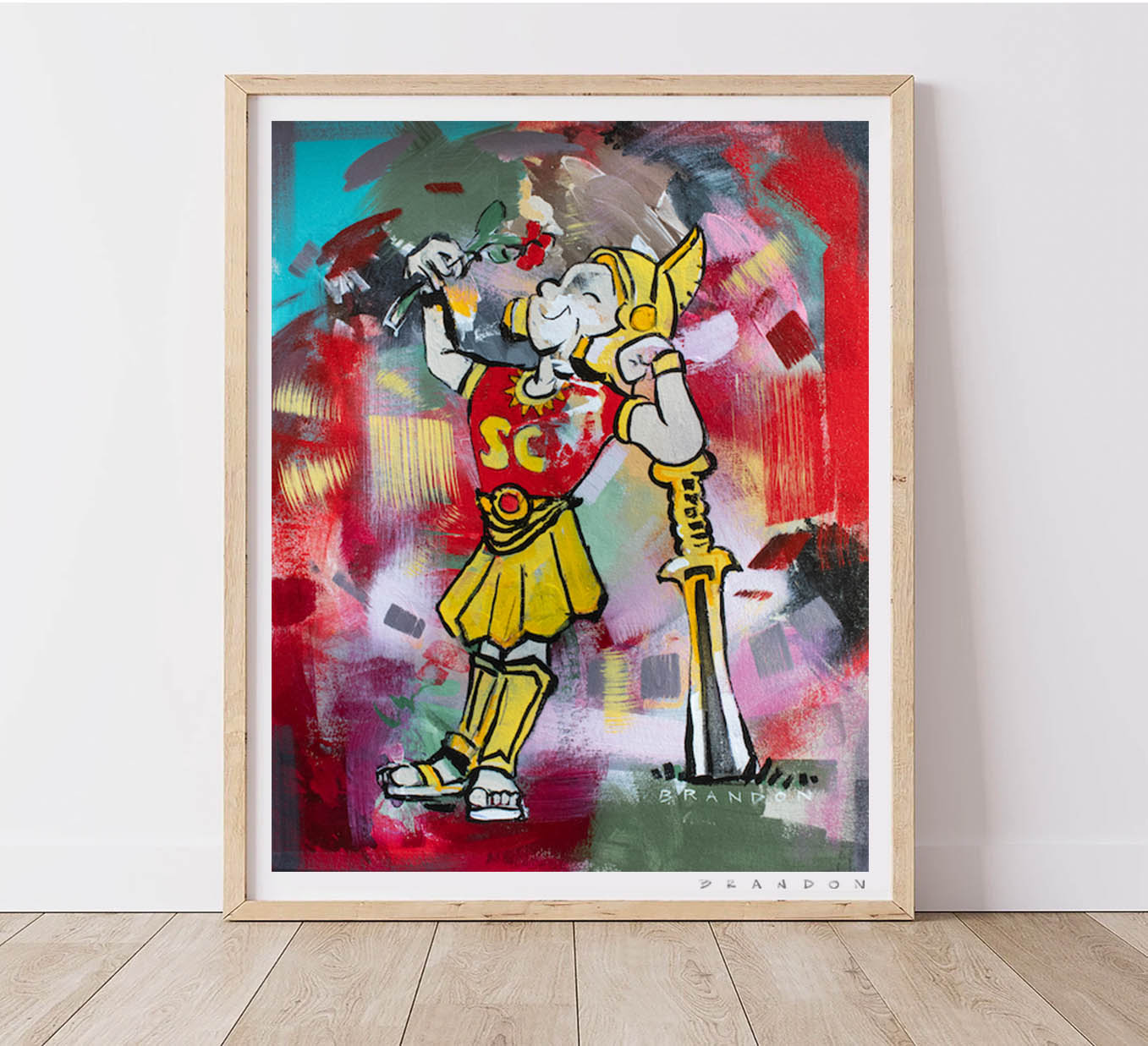 USC Trojans "Vintage Rose Bowl Traveler Trojan" | Archival-Quality Art Print