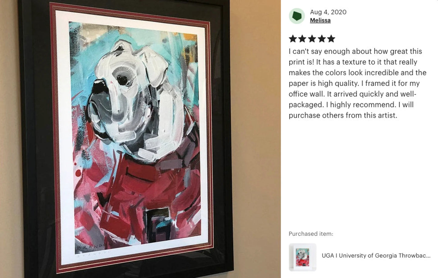 Georgia Bulldogs "Uga One" by Brandon Thomas | Officially Licensed Archival-Quality University of Georgia Art Print