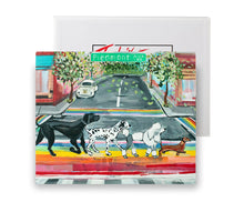 Load image into Gallery viewer, Midtown Atlanta Dogs Crossing Rainbow Crosswalk Abbey Road | Original Painting on 20x24 Fredrix Canvas Panel
