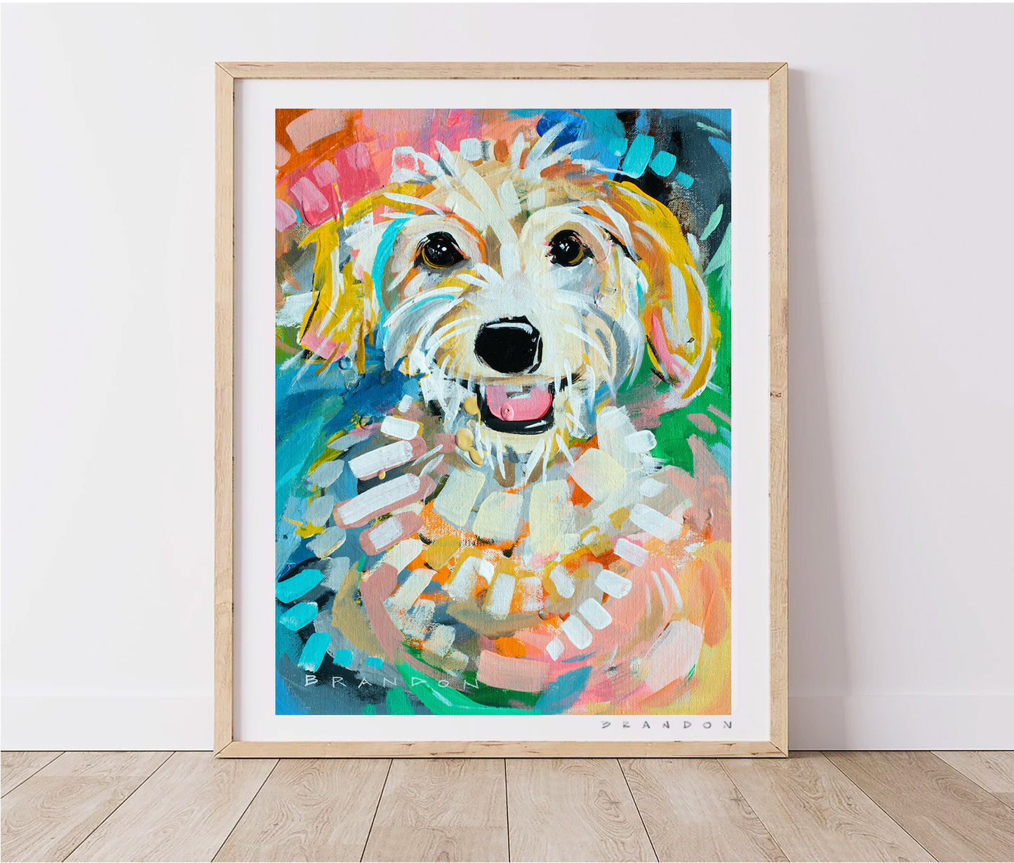 Scruffy White Terrier Dog Painting D230 | Archival Quality Art Print