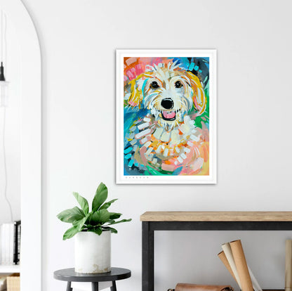 Scruffy White Terrier Dog Painting D230 | Archival Quality Art Print