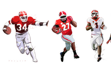 Load image into Gallery viewer, The Great Running Backs of Georgia 8 in Row Illustration Print
