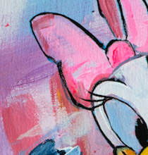 Load image into Gallery viewer, Disney&#39;s &quot;Daisy Duck&quot; Original Painting on 16x20 Fredrix Canvas Panel
