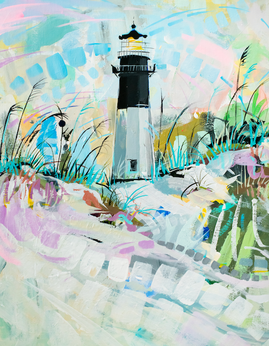 Tybee Island Lighthouse | Original Painting on 16x20 Fredrix Canvas Panel