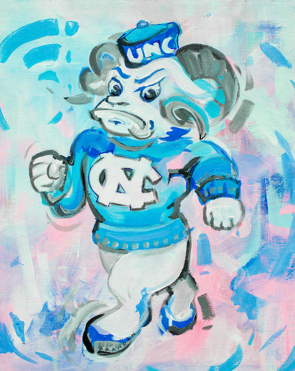 North Carolina UNC Tarheels "Throwback Rameses" | Original Painting on 16x20 Fredrix Canvas Panel