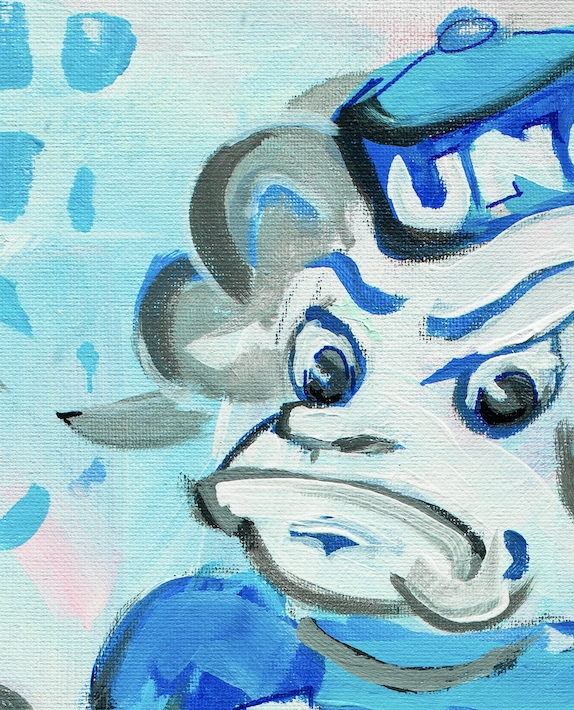 North Carolina UNC Tarheels "Throwback Rameses" | Original Painting on 16x20 Fredrix Canvas Panel