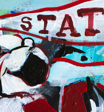 Mississippi State University Bulldogs "Vintage Bully" | Original Painting on 12x16 Fredrix Canvas Panel