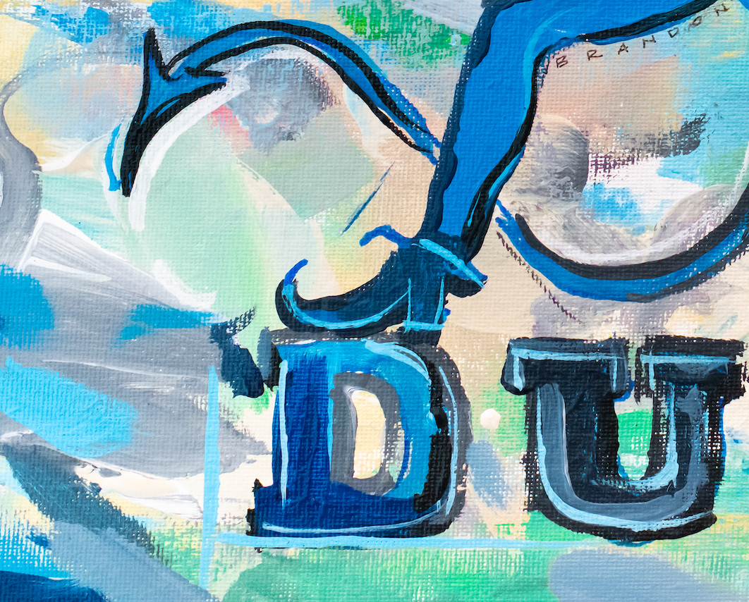 Duke Blue Devils "Vintage Blue Devil" | Original Painting on 12x16 Fredrix Canvas Panel