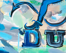 Load image into Gallery viewer, Duke Blue Devils &quot;Vintage Blue Devil&quot; | Original Painting on 12x16 Fredrix Canvas Panel
