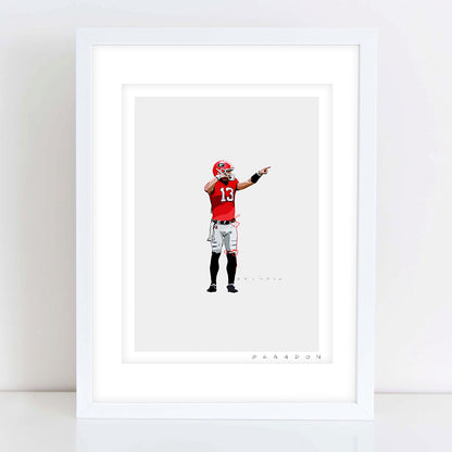 Stetson Bennett "Call Me" Championship Georgia Bulldogs Illustration | Archival Quality Art Print