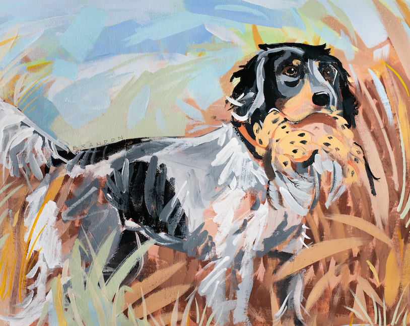 Setter in the Grass | Original Painting on 16x20 Fredrix Canvas Panel