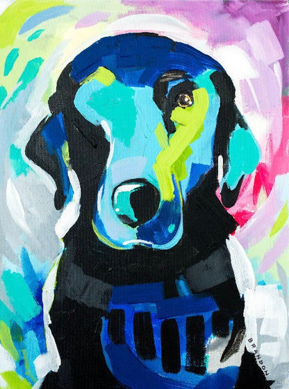 Graphic Black Lab Painting Print