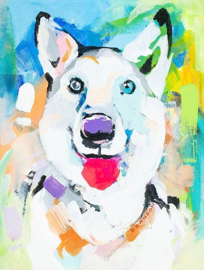 Husky Shepherd Pyrenees Painting Print