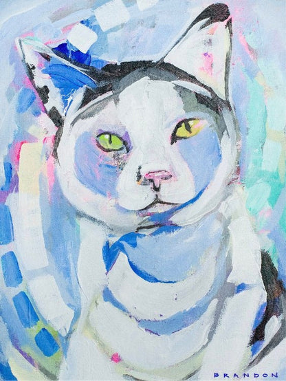 Curious Cat Painting Print