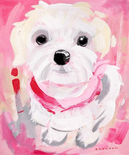 Little White Maltese Painting Print