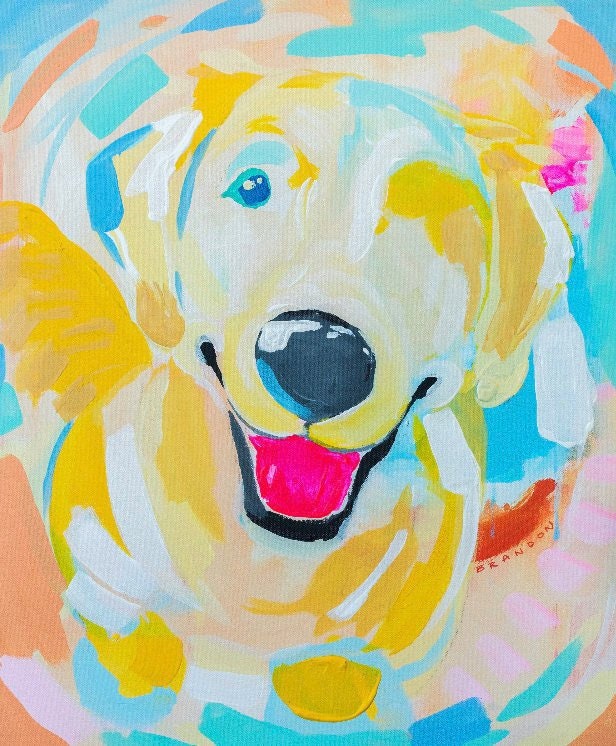 Golden Retriever Dog Painting Print