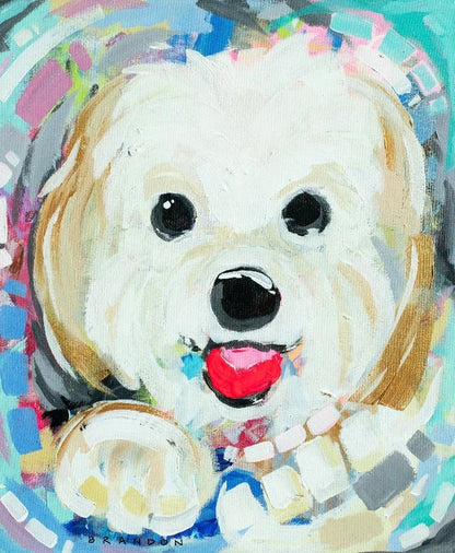 Maltese Mix Painting Print