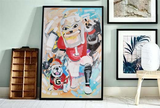Georgia Bulldogs "Hairy Dawg & Uga" | Officially Licensed Archival Painting Print