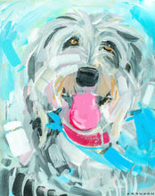 Load image into Gallery viewer, Grey Shaggy Dog Painting Print - D140
