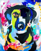 Load image into Gallery viewer, Black and Lime Green Lab D061 | Archival-Quality Painting Print
