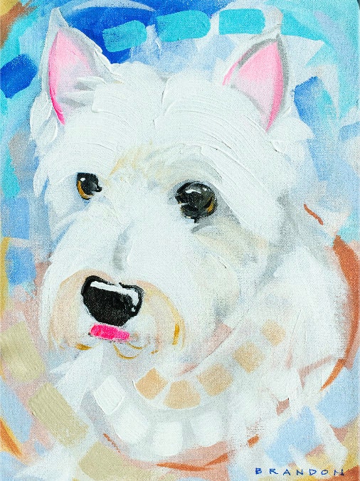 Schnauzer or Terrier Painting Print