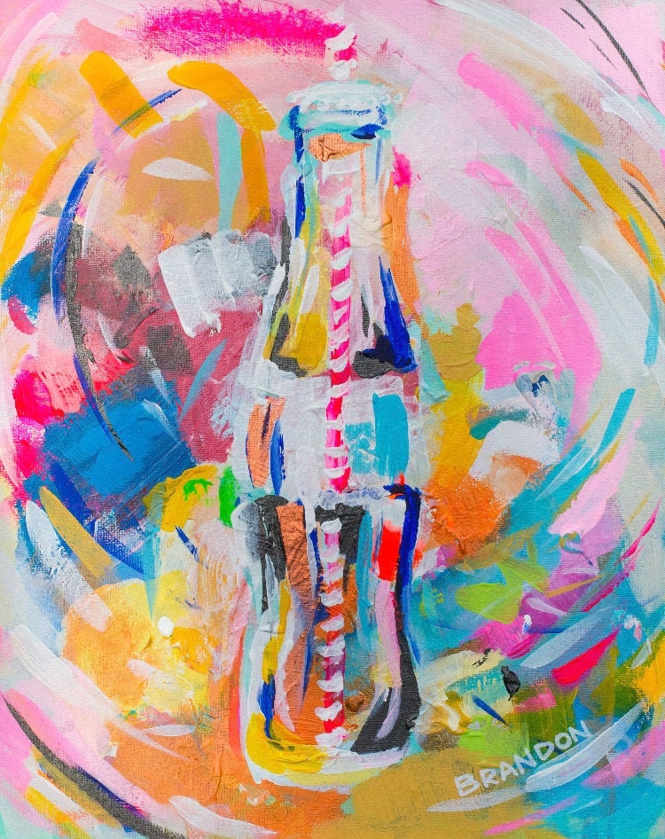Coke Bottle "Swirl" Coca-Cola Painting Print - K002