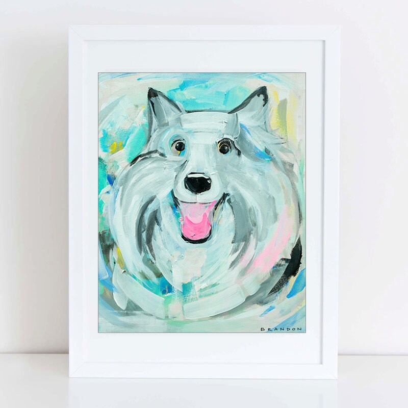 Sheltie Shetliand Sheepdog Lassie Painting Print - D152