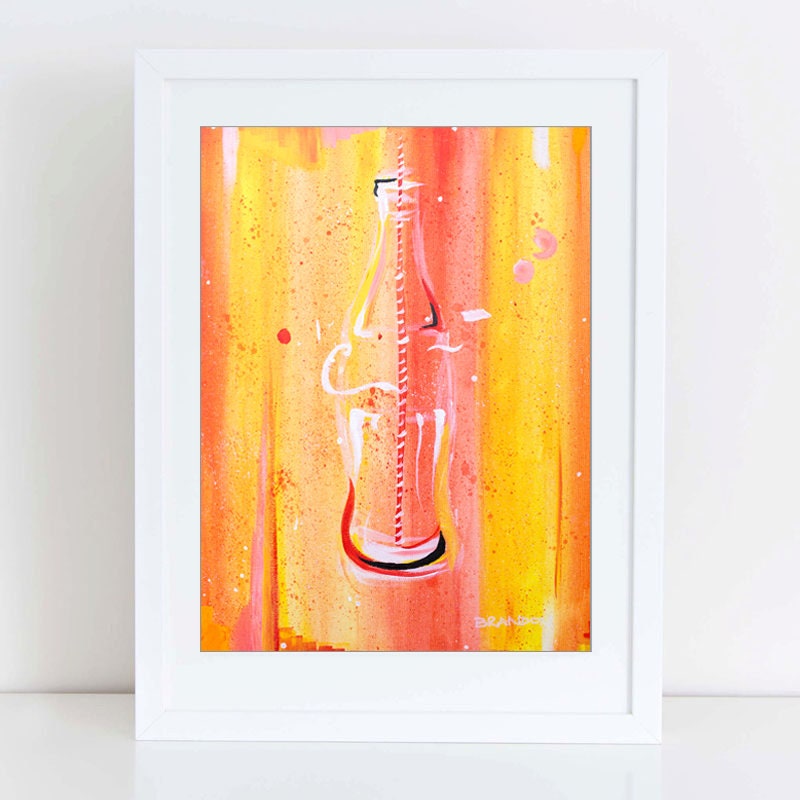Coke Bottle "Sunset" Painting Print - K005