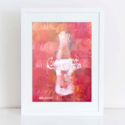 Coke Bottle "Crimson" Coca-Cola Painting Print - K007