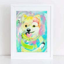 Load image into Gallery viewer, Tiny Tongue Dog Painting Print - D151
