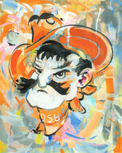 Load image into Gallery viewer, Oklahoma State Cowboys Pistol Pete Painting Print
