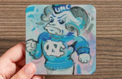 UNC University of North Carolina Ramses Georgia Glazed Coasters