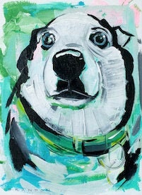Husky Hilarious Close Up Painting Print