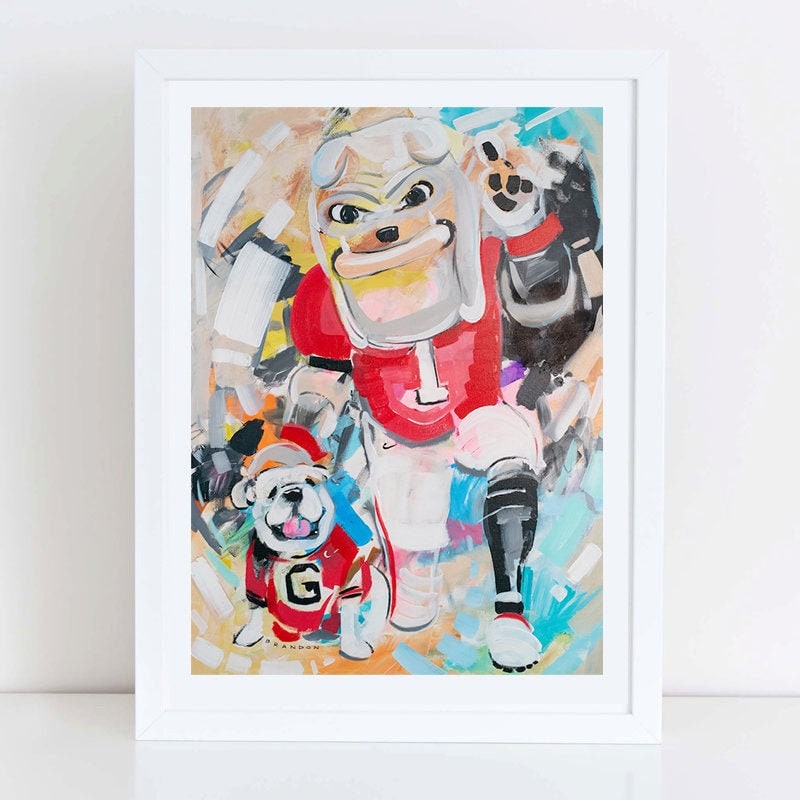 Georgia Bulldogs "Hairy Dawg & Uga" | Officially Licensed Archival Painting Print