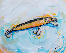 Load image into Gallery viewer, Golden Shad Jerk Bait Painting Print
