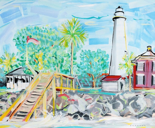 St. Simons Island Lighthouse Park Painting Print