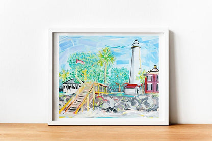 St. Simons Island Lighthouse Park Painting Print
