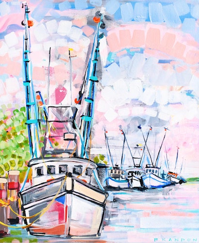 Shrimp Boats at Sunset | Archival-Quality Print