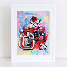 Load image into Gallery viewer, Georgia Bulldogs &quot;Vintage Leaning Uga&quot; by Brandon Thomas | Officially Licensed Archival-Quality University of Georgia Art Print
